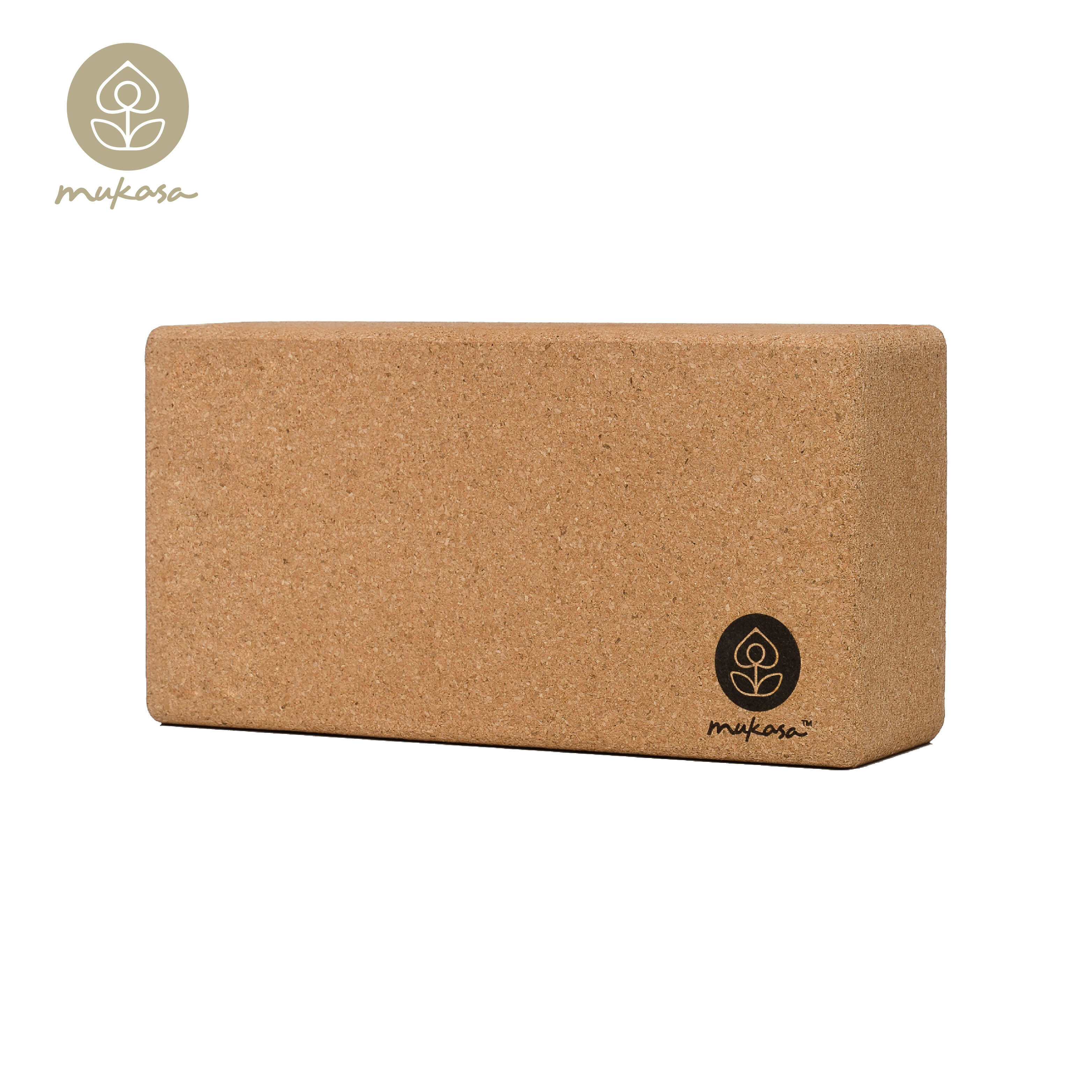 MUKASA 軟木瑜珈磚(S)-LOGO款 MUK-21401