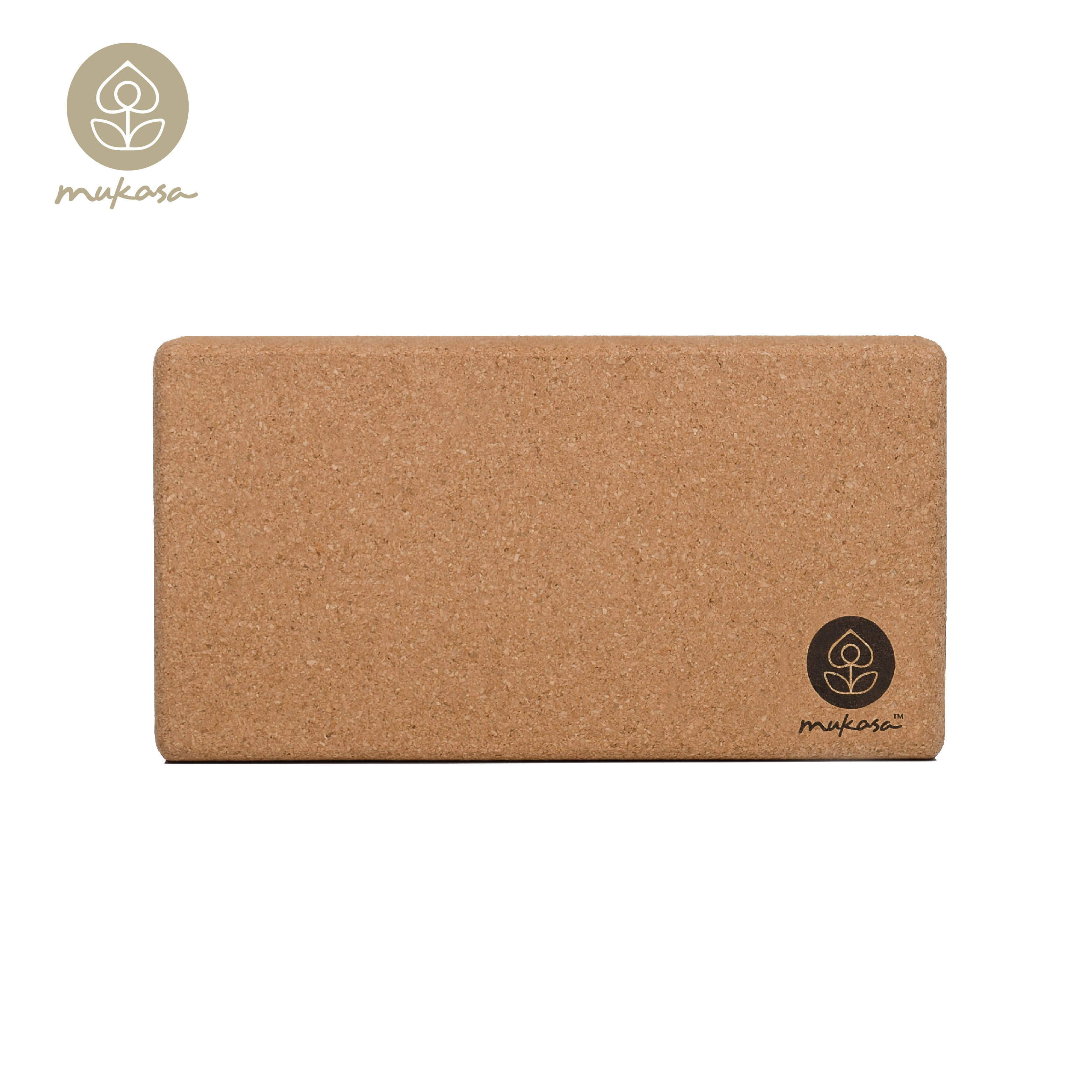 MUKASA 軟木瑜珈磚(S)-LOGO款 MUK-21401
