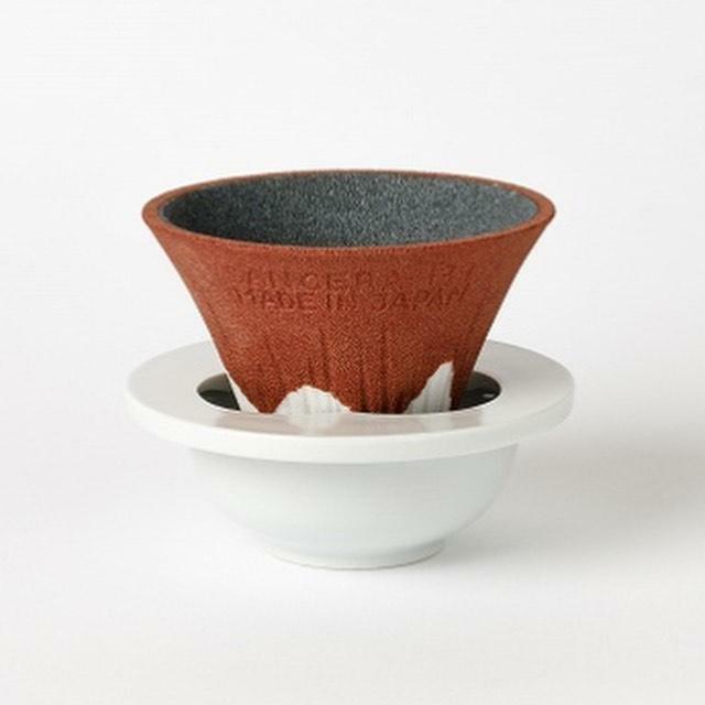 日本COFIL Fuji 富士山陶瓷咖啡濾杯 (紅色) (日本製)