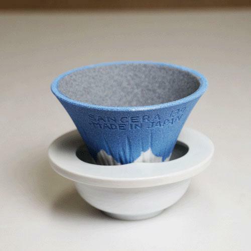 日本COFIL Fuji 富士山陶瓷咖啡濾杯 (藍色) (日本製)