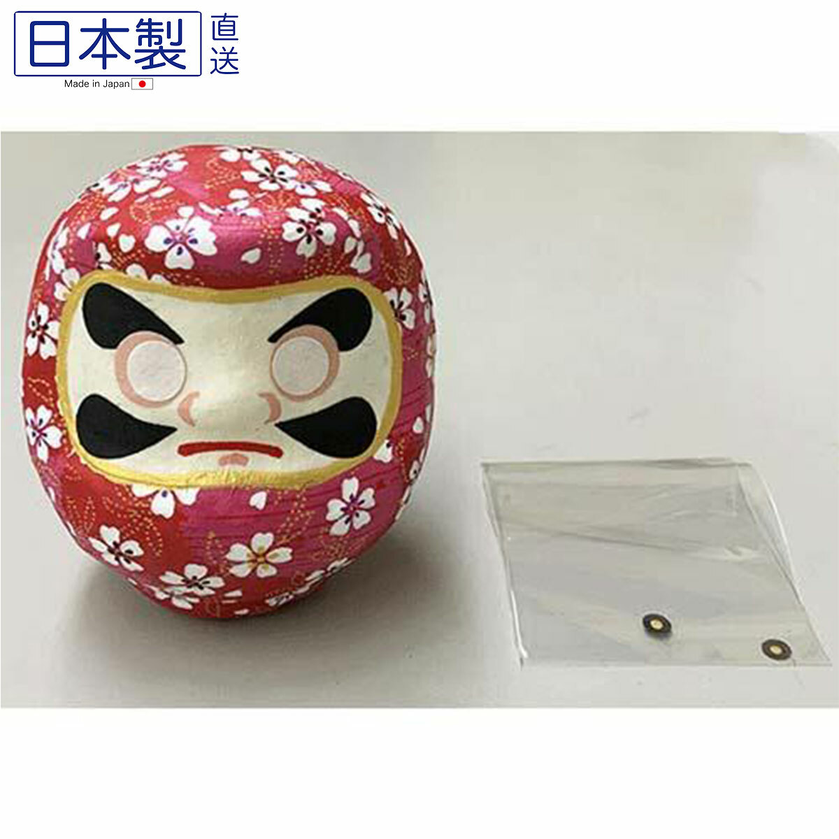 日式五彩和紙達摩 (紅櫻) (日本製)