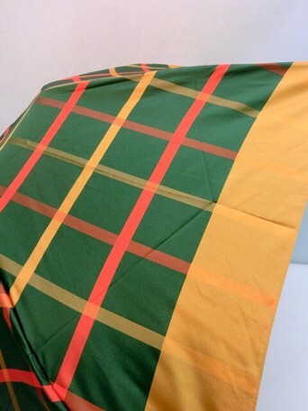 日式滌綸格仔縮骨遮 (綠色) (日本製)