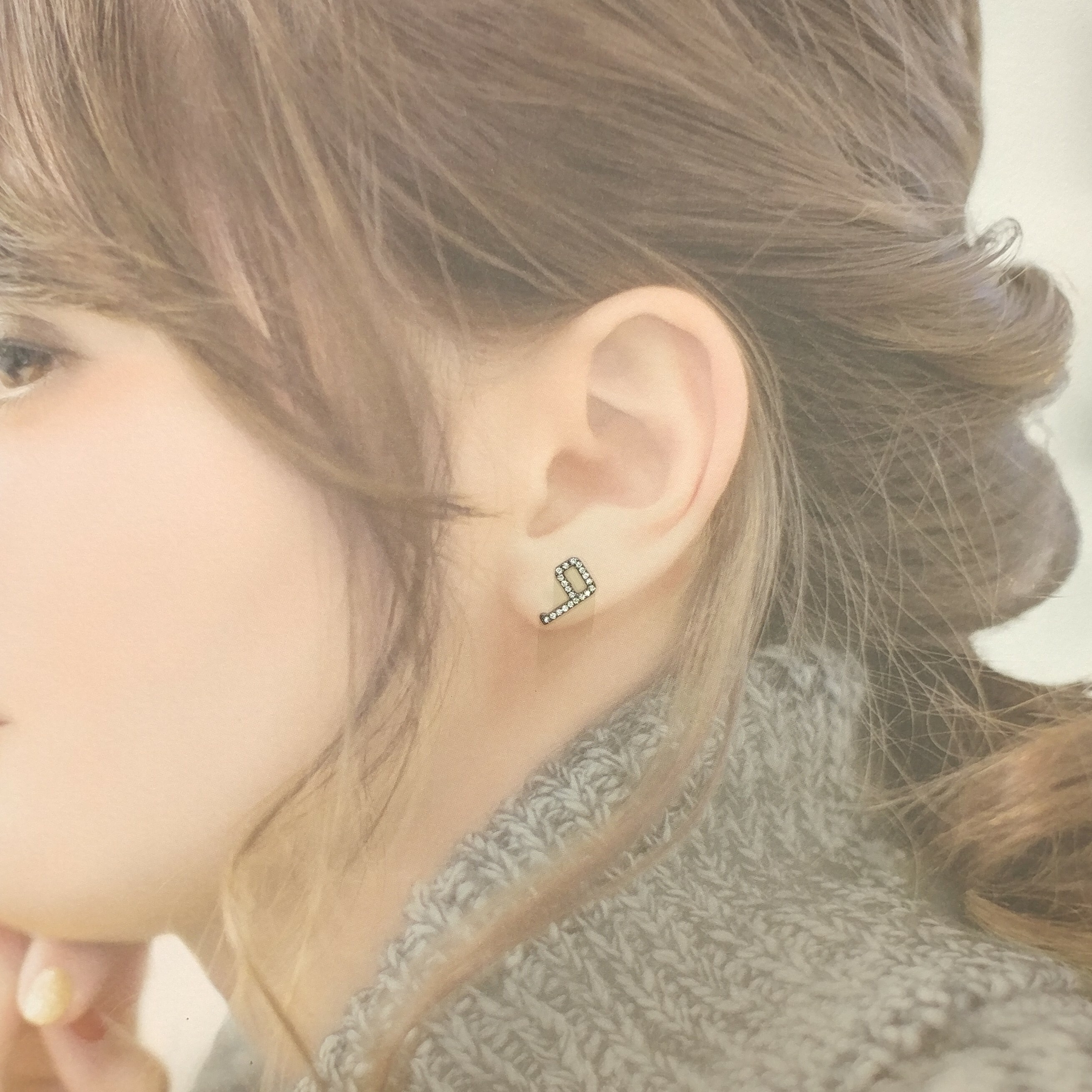 全新18K黑金20份鑽石耳環