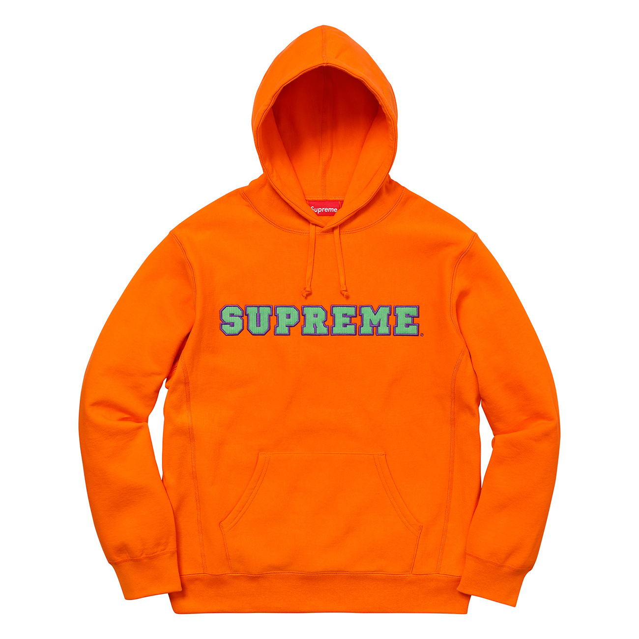 -(B5c05)-SUPREME CORD COLLEGIATE LOGO 18SS 橘色 帽TEE