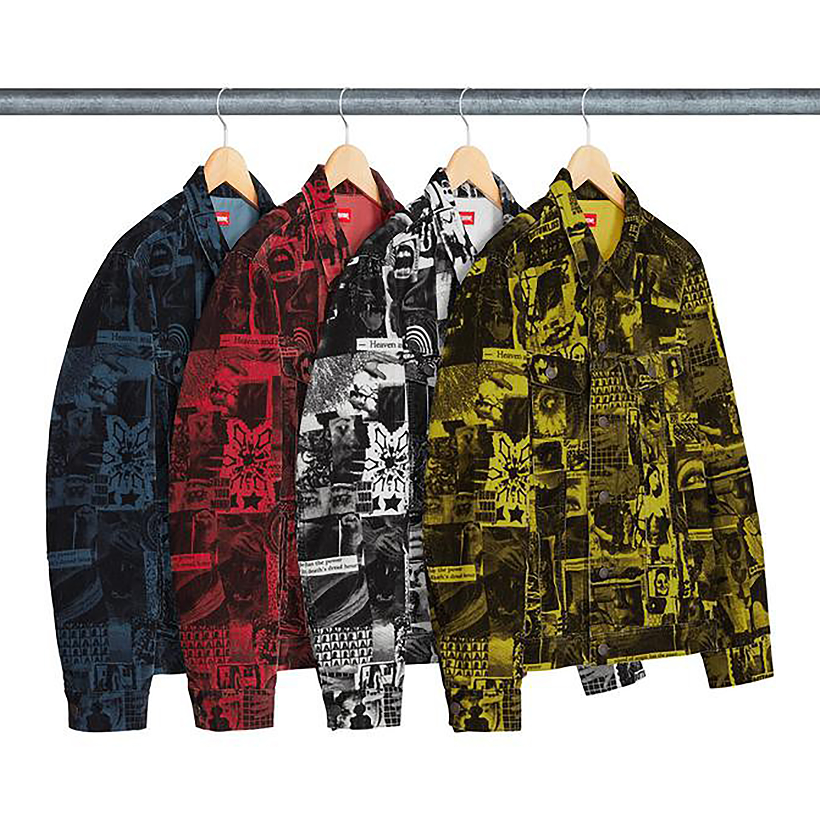 SUPREME VIBRATIONS CORDUROY TRUCKER JACKET紅/白 SS18J30