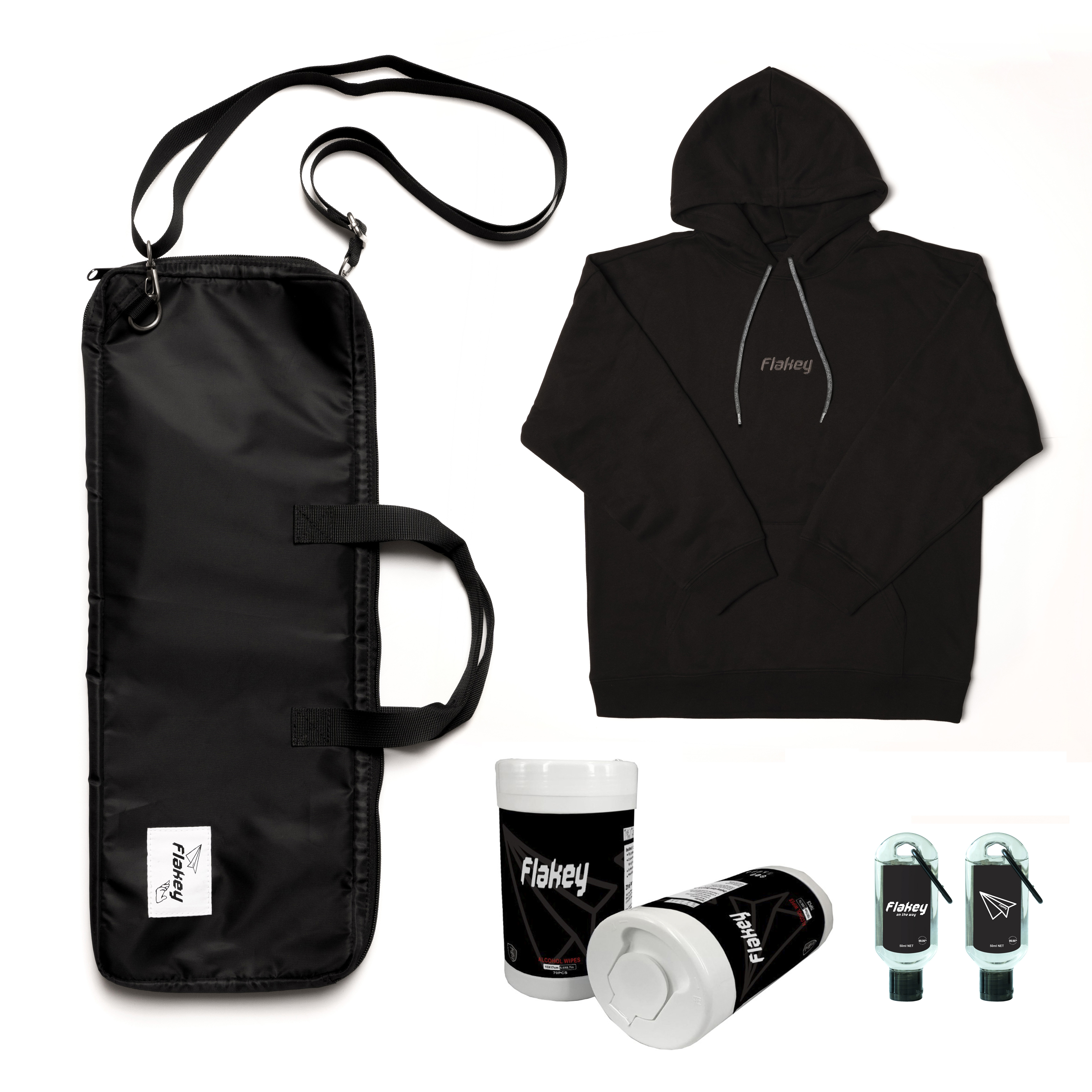FLAKEY 手幅袋閃購限定禮盒裝 (玄黑手幅袋 + 玄黑連帽衛衣)