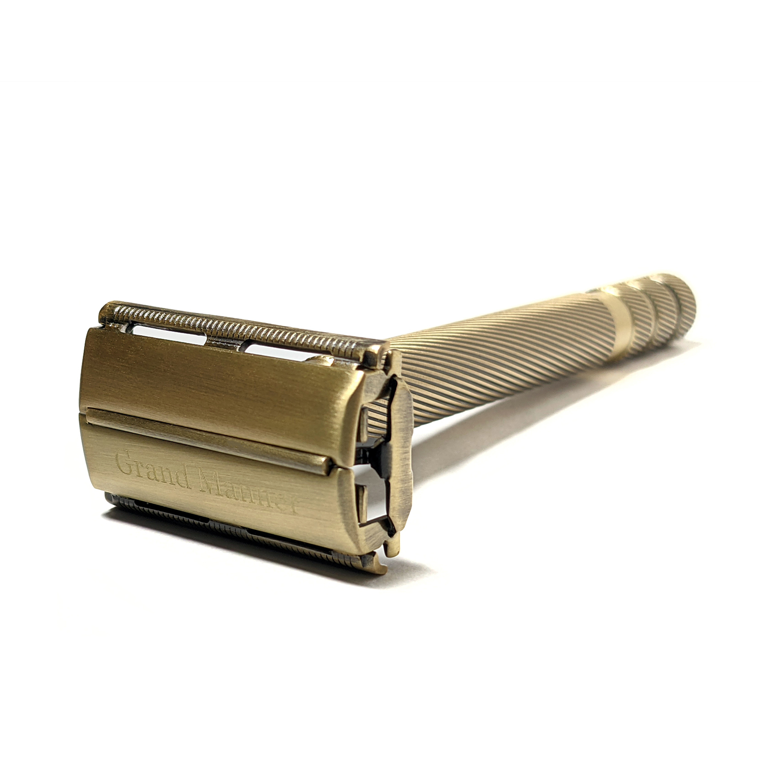 英國 Grand Manner 復古雙面安全手動刮鬍刀（古銅金 / 旋開式 / 傳統老式雙刃刮鬍刀片）