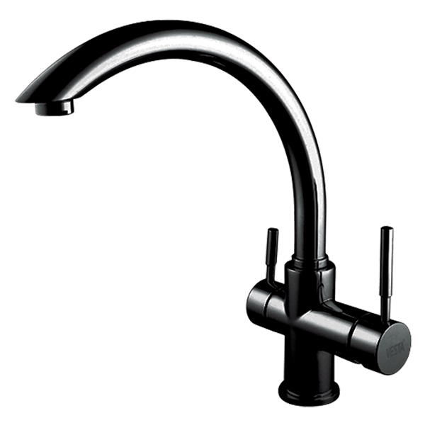 東利衛浴 龍頭推薦型號 FK-6053-PVC-B PVD鍍黑RO廚房立式三用龍頭 *