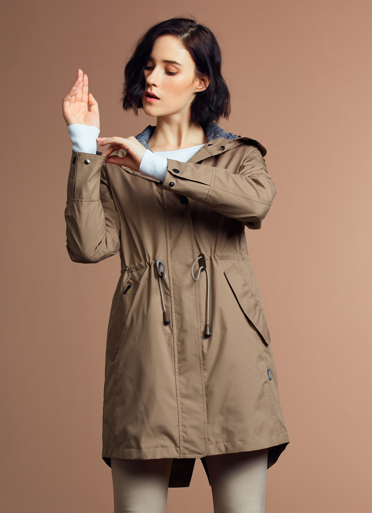 ST.MALO美國頂規抗菌水顯幻影精品派克大衣-2153WJ-琥珀銅棕