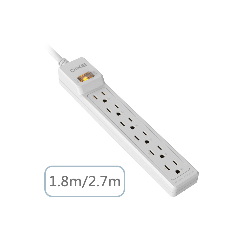 DAH56T-Series 可轉向插頭一切六座電源延長線