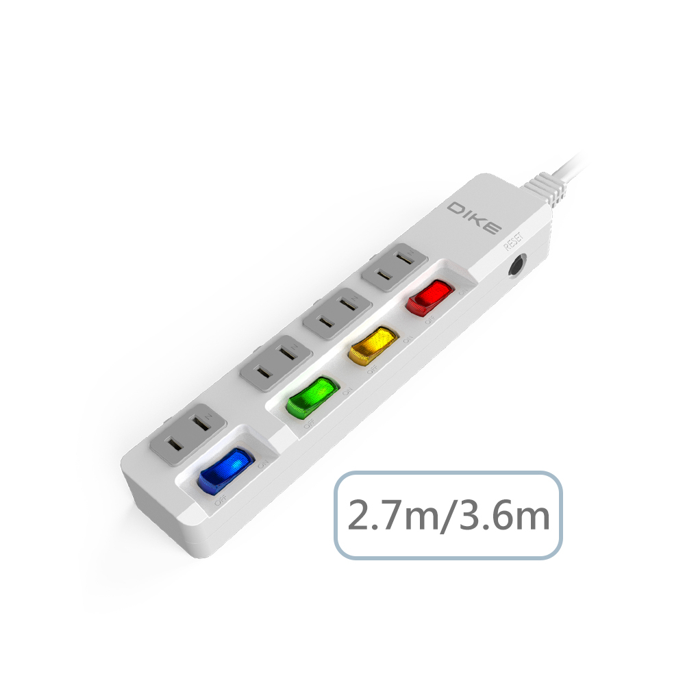 DAH64T-Series 可轉向插頭四切四座電源延長線