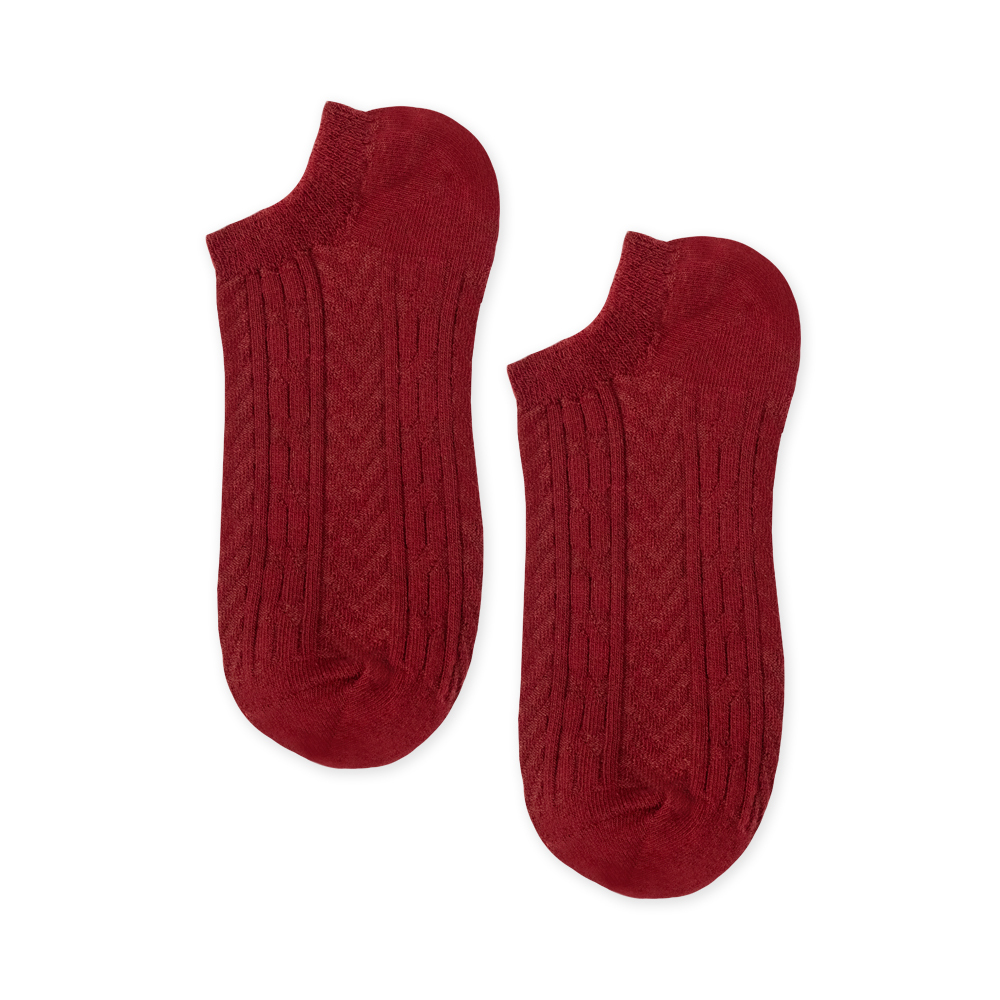 小浪漫船型襪・酒紅