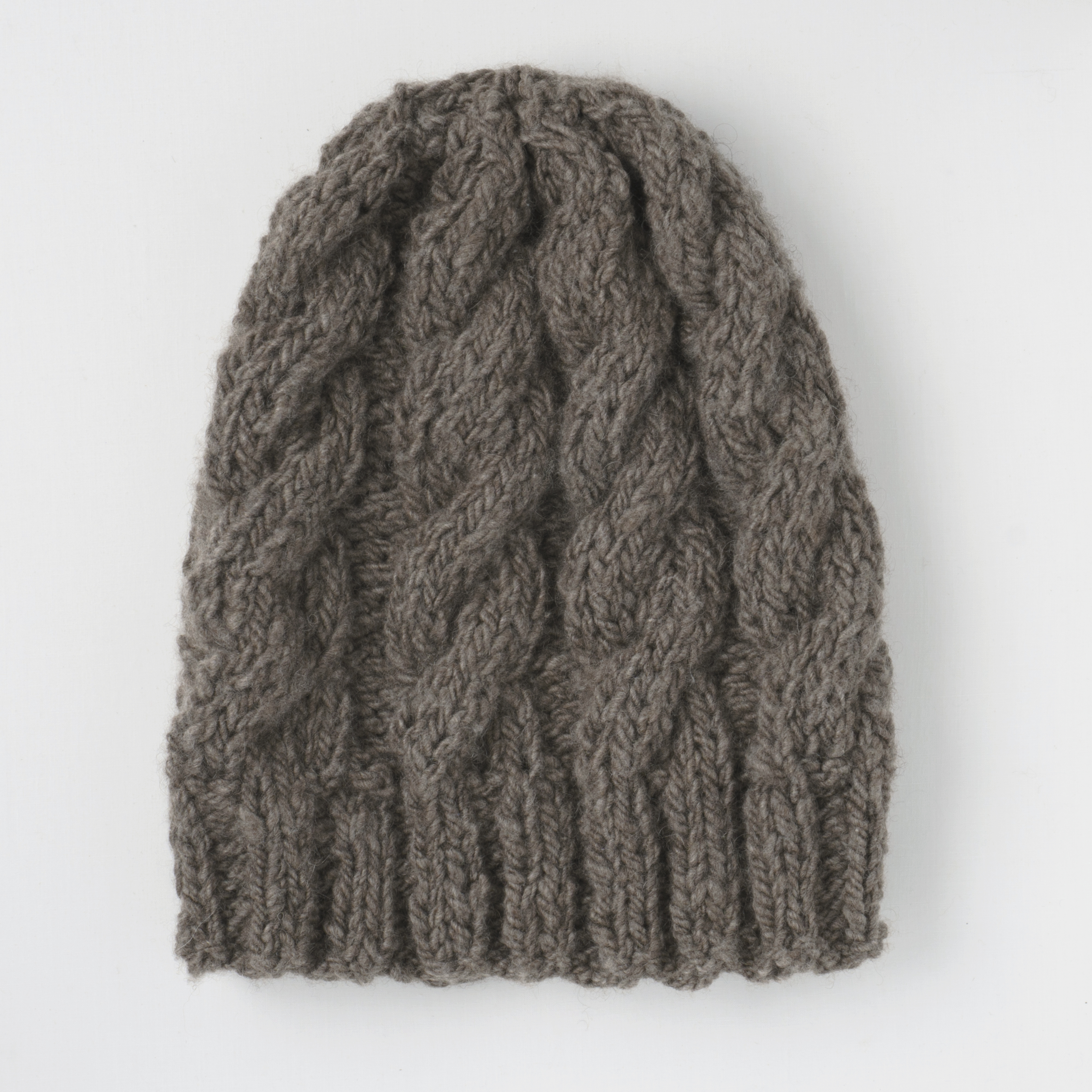 手捻犛牛絨麻花帽｜灰色｜中國藏區