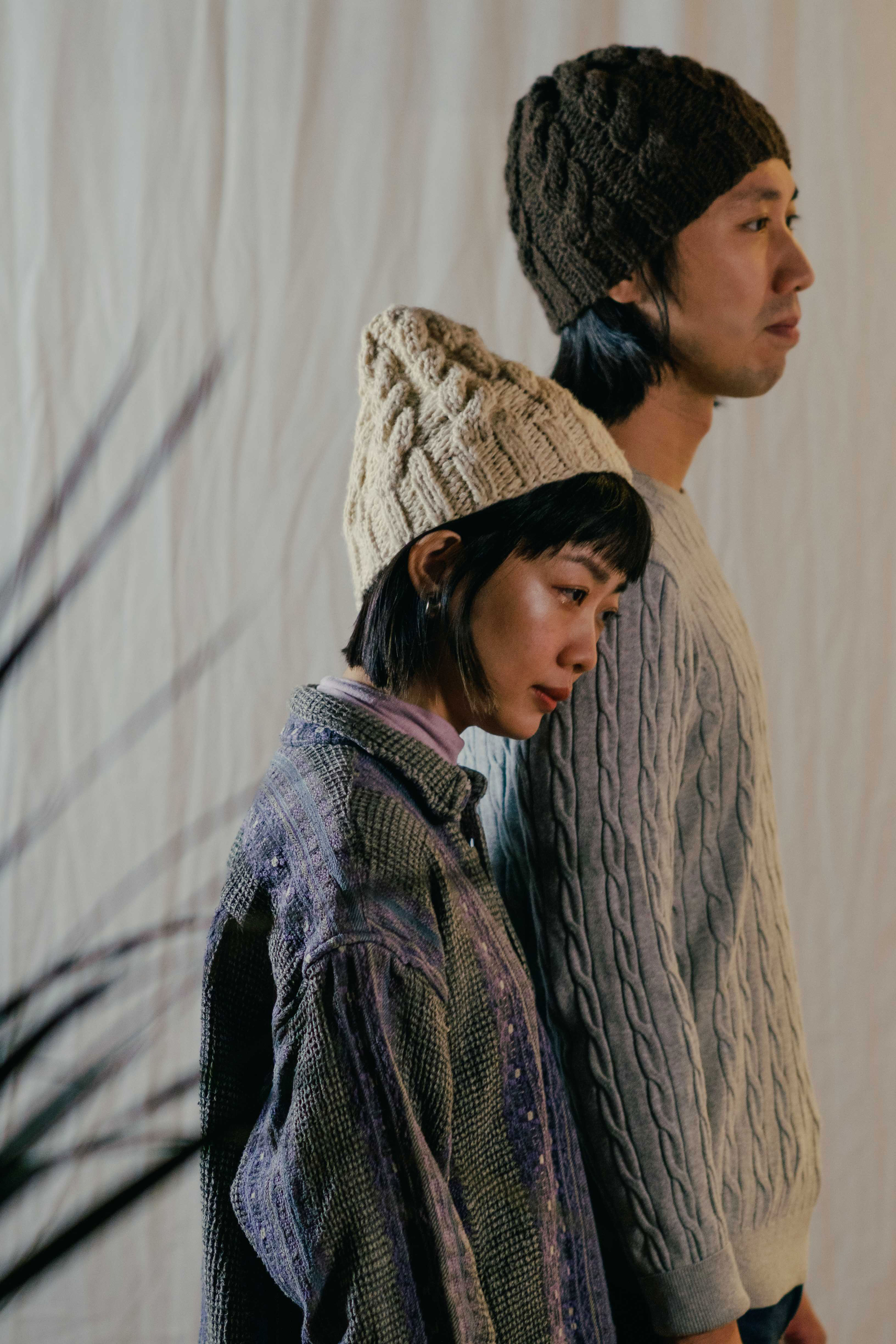 手捻犛牛絨麻花帽｜白色｜中國藏區