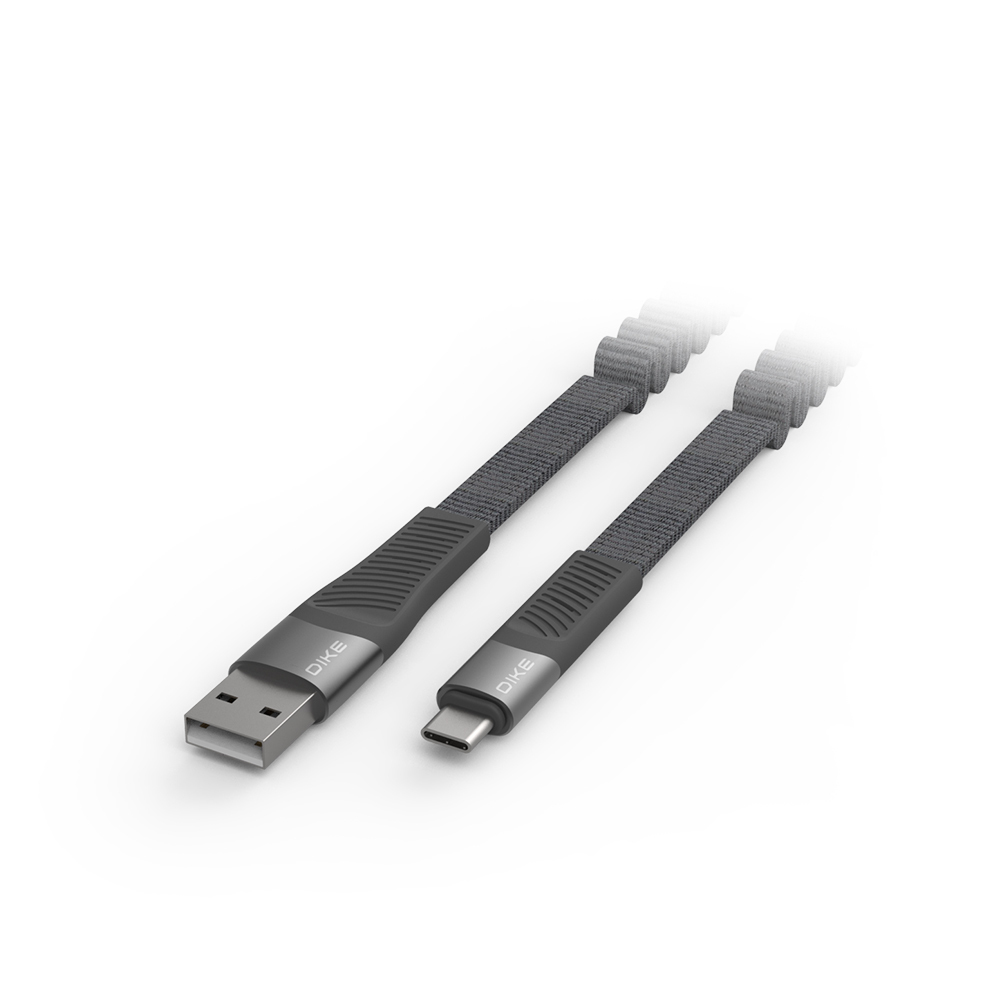 DLC712 彈簧伸縮編織快充扁線 Type-C-1.2M