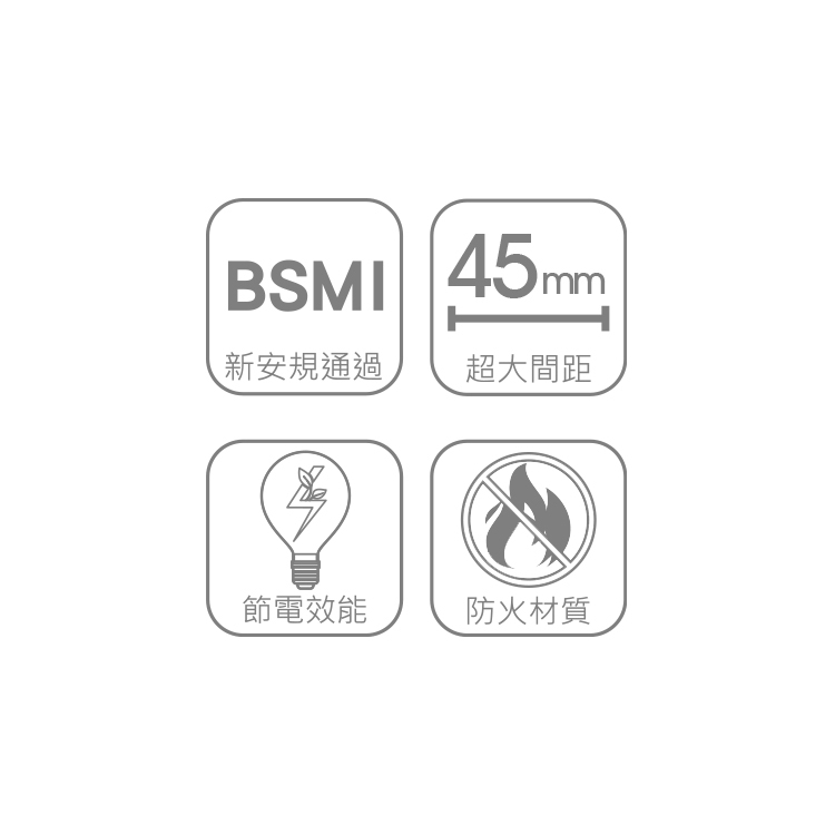 DAH722  3轉2安全加強型節電小壁插-2切2座