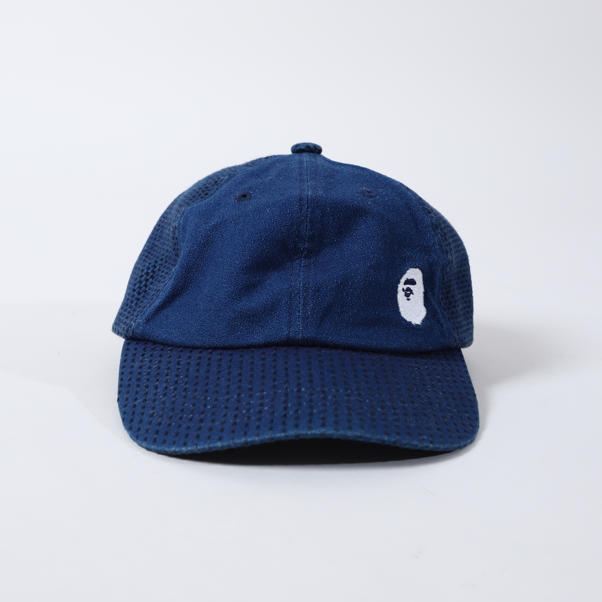 二手 A Bathing Ape 刺繡logo 丹寧 拼接 鴨舌帽