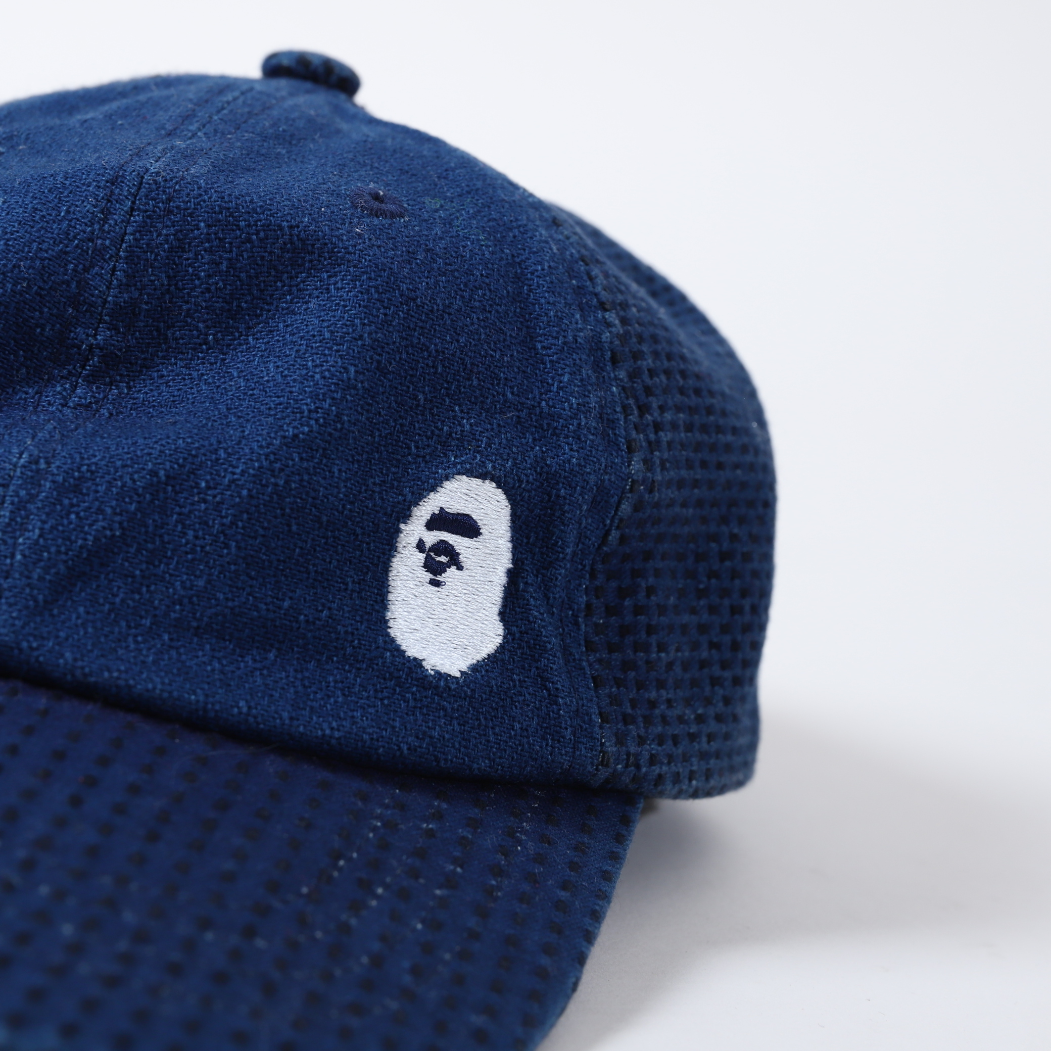 二手 A Bathing Ape 刺繡logo 丹寧 拼接 鴨舌帽