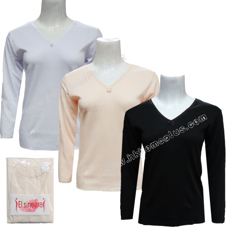 2件裝 El sineera: 女裝花邊V領長袖家居服 (F / XL 碼)