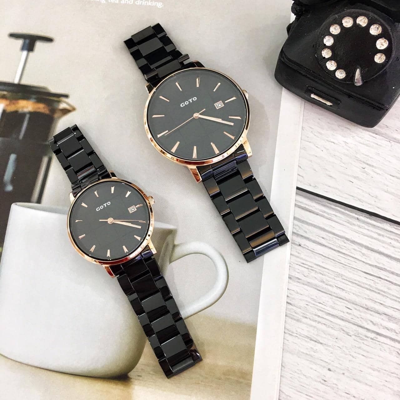 【GOTO】萬年不敗格紋設計都會風對錶 GS2099M-43-341 42mm / GS2099L-43-341 33mm 現代鐘錶