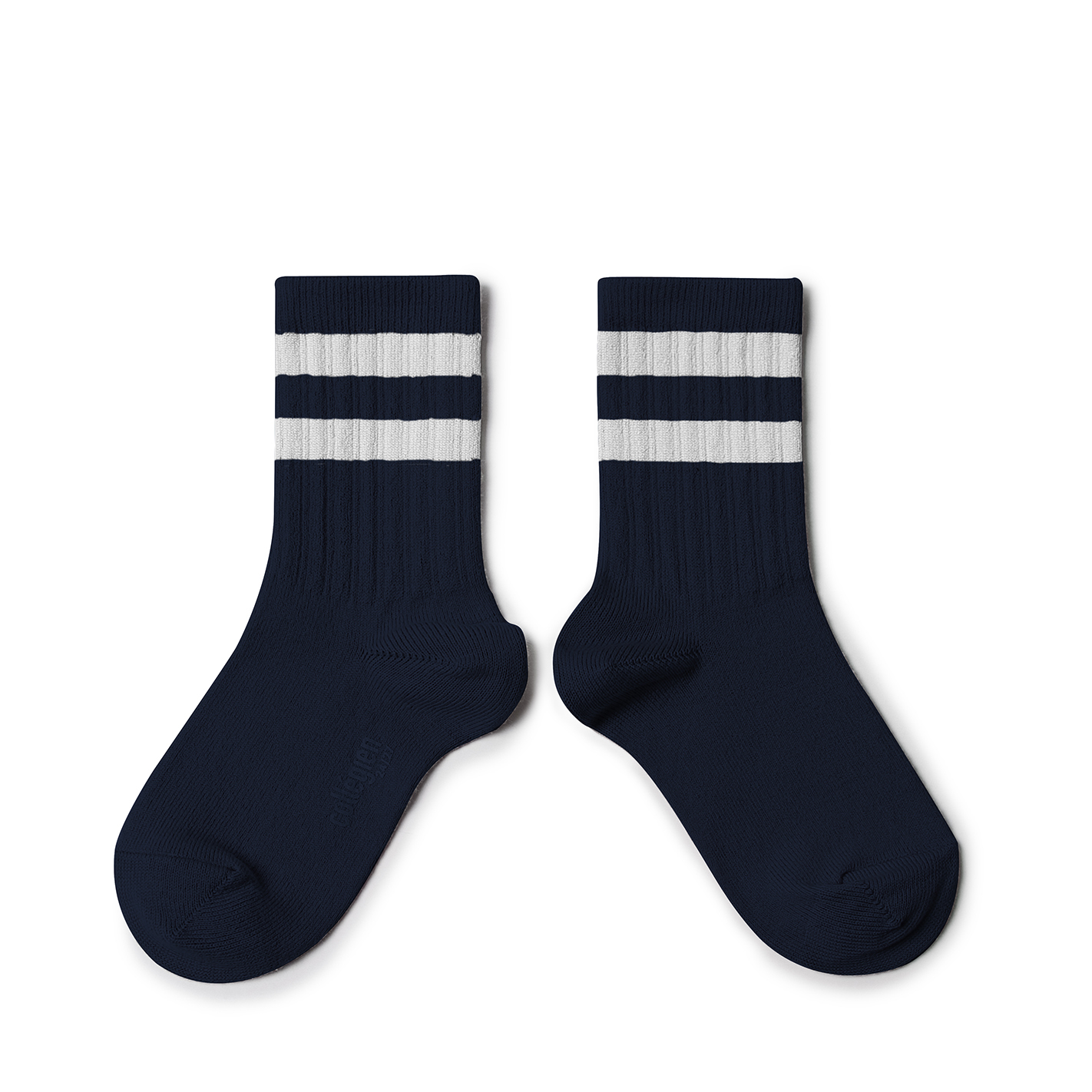 COLLÉGIEN - Nico Ribbed Varsity Crew Socks（Nuit Etoilee）
