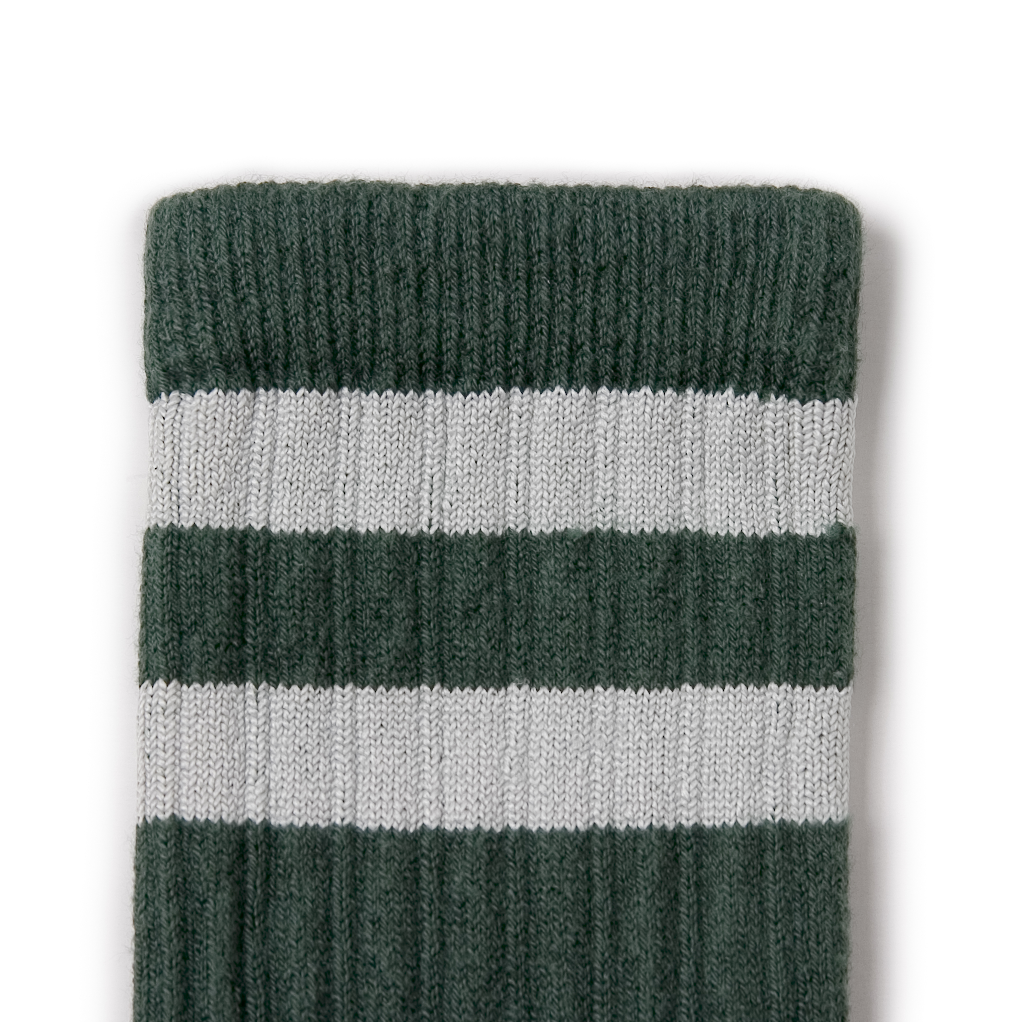 COLLÉGIEN - Nico Ribbed Varsity Crew Socks（Vert Foret）