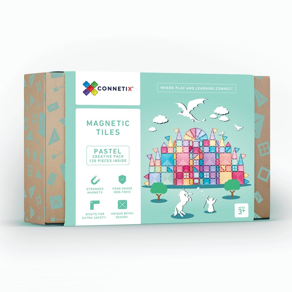 【澳洲Connetix】粉彩磁力積木-粉彩進階創意組(120pc)