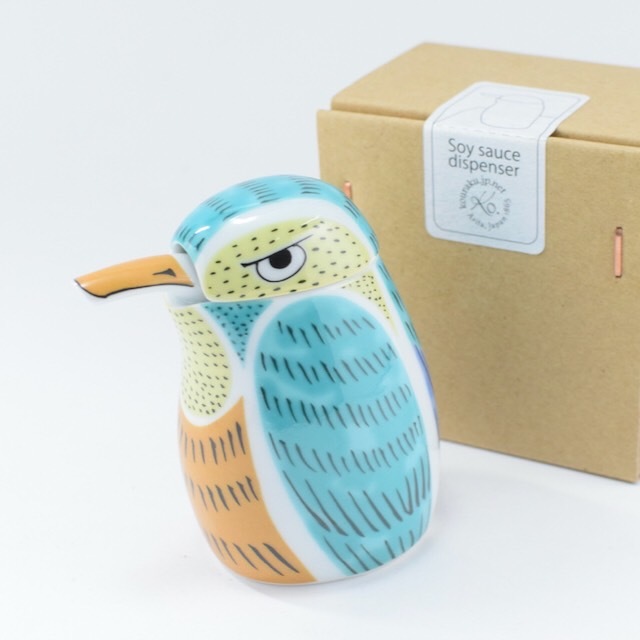 幸樂窯 翠鳥醬油瓶(M)