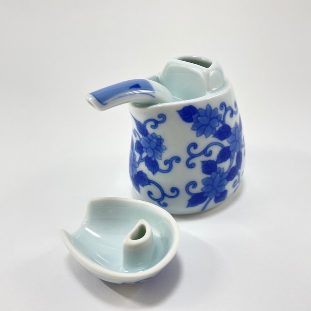 幸樂窯 染付唐草翠鳥醬油瓶(S)