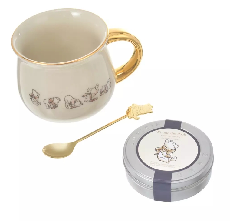 【現貨】日本迪士尼 小熊維尼陶瓷茶杯組 冬季維尼