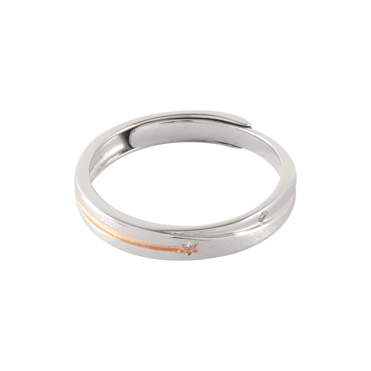 純銀對戒，情侶戒指 流星玫瑰金；許下最美好的願望（2308女款）