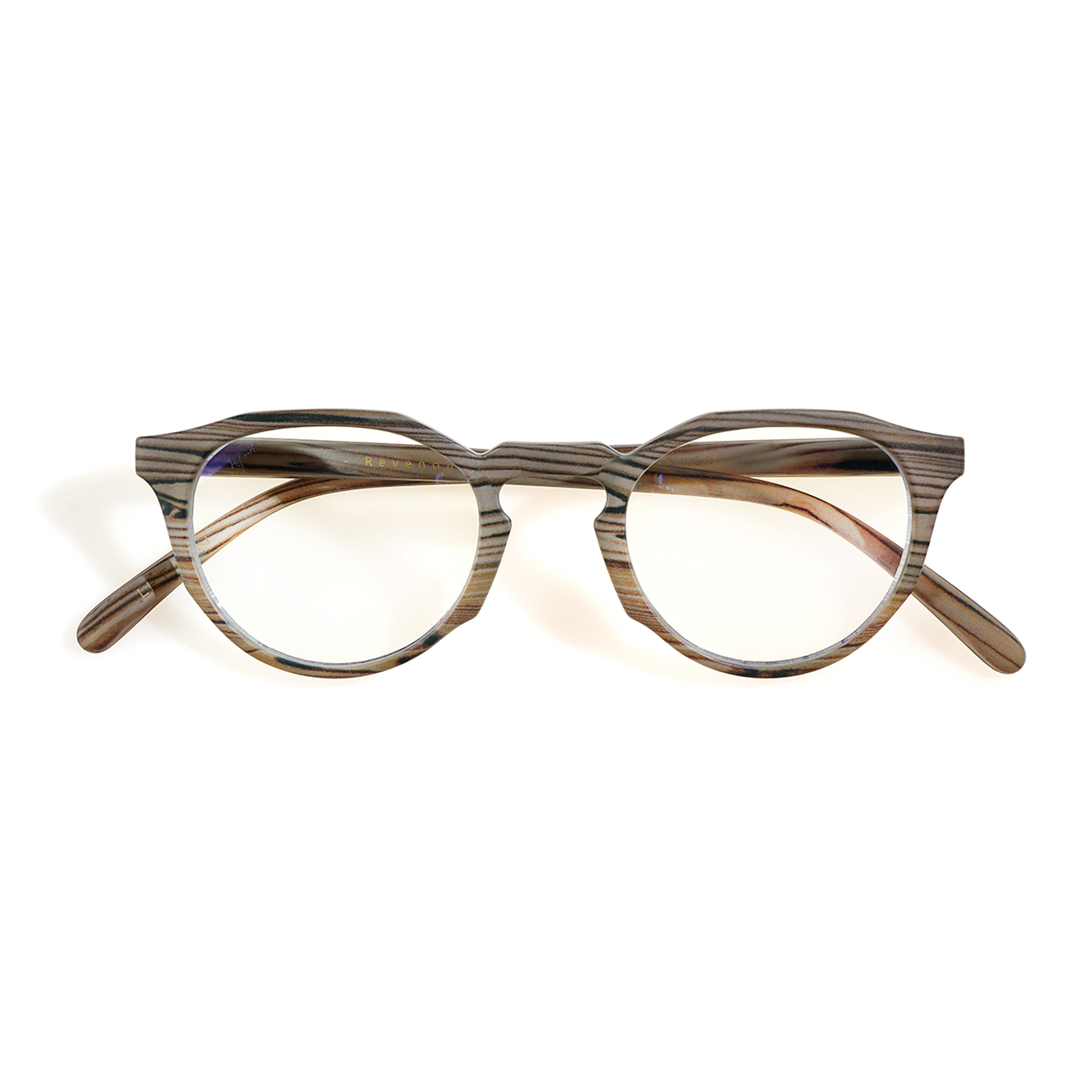 CROWN PANTO 成人 多角文藝小臉框 濾藍光眼鏡 : 復古木系列 : 暖棕橡木