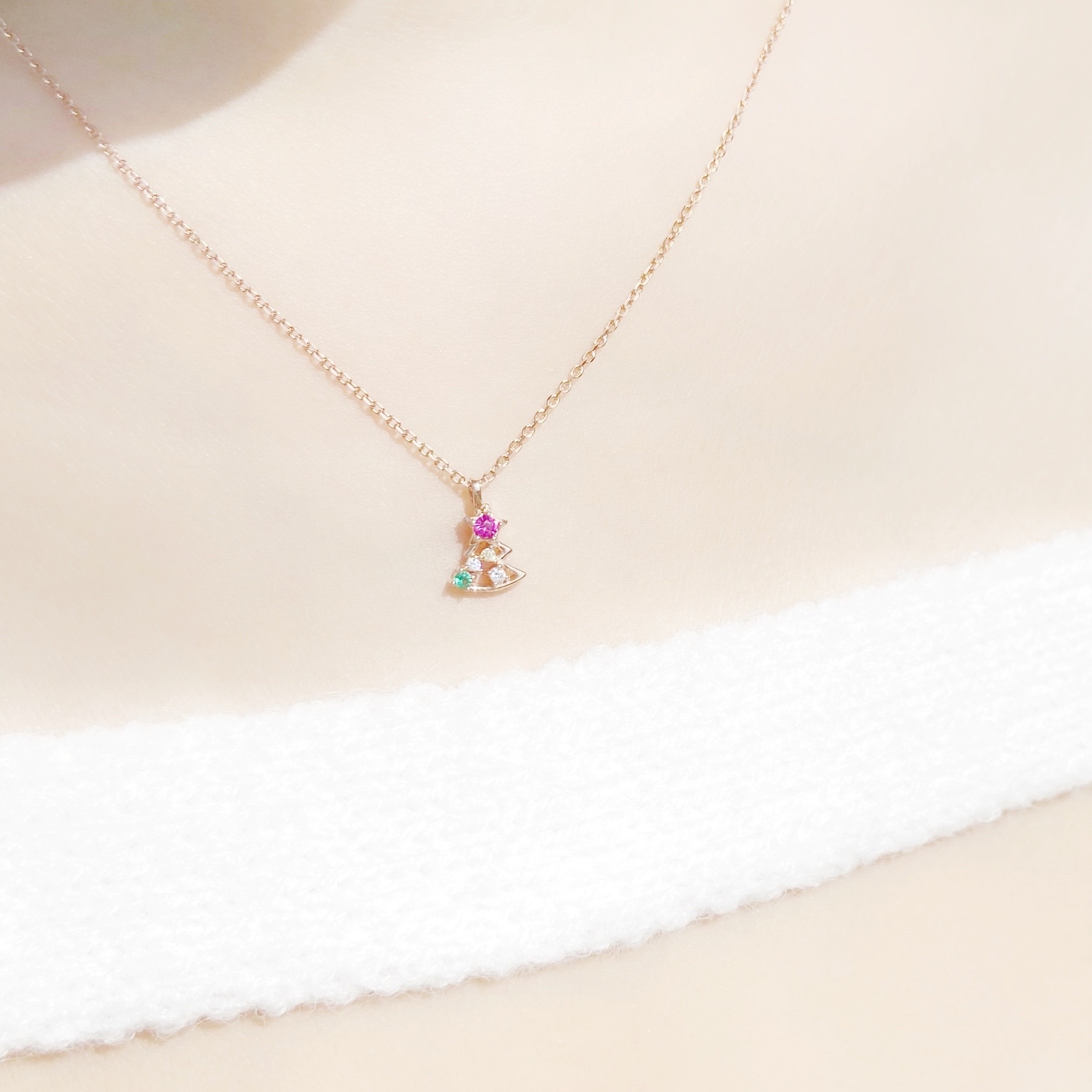 | 925銀・ 厚鍍玫瑰金丨 夢幻聖誕樹項鍊  | NE0159 |