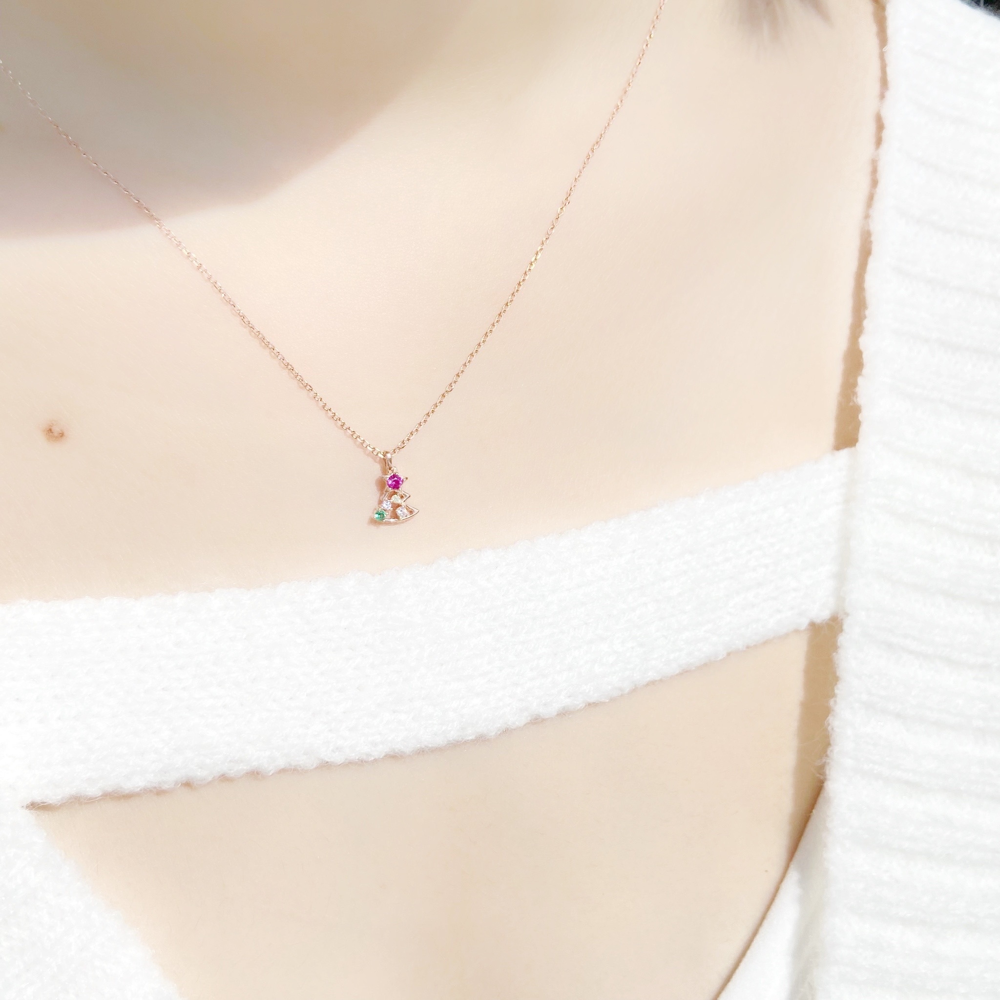 | 925銀・ 厚鍍玫瑰金丨 夢幻聖誕樹項鍊  | NE0159 |