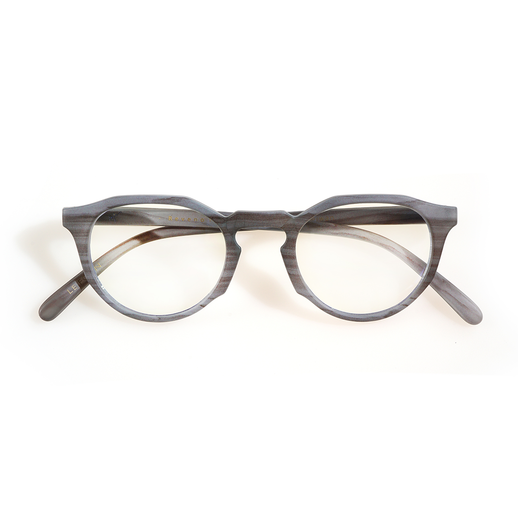 CROWN PANTO 成人 多角文藝小臉框 濾藍光眼鏡 : 復古木系列 : 煙燻紫木