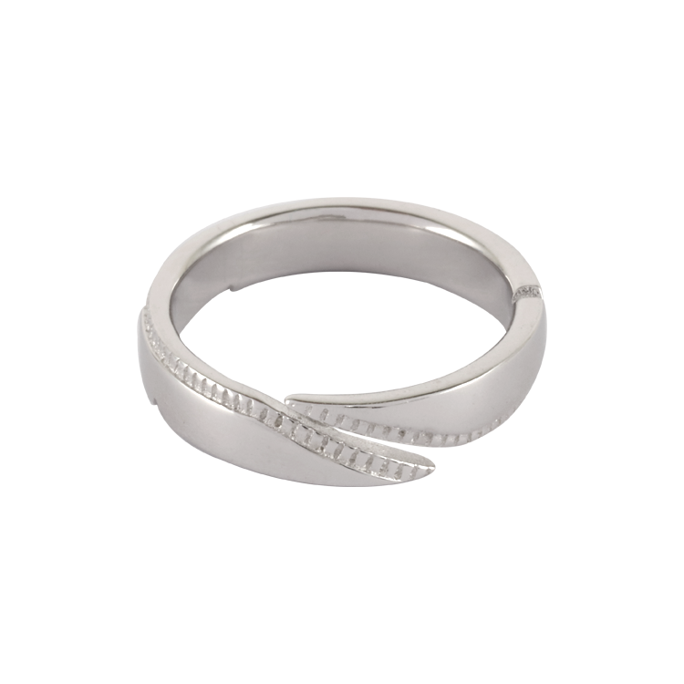 純銀對戒，情侶戒指 環繞銀色間隔；前往你的所在之地（2319男款銀色）