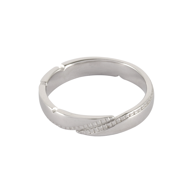 純銀對戒，情侶戒指 環繞銀色間隔；前往你的所在之地（2319女款銀色）