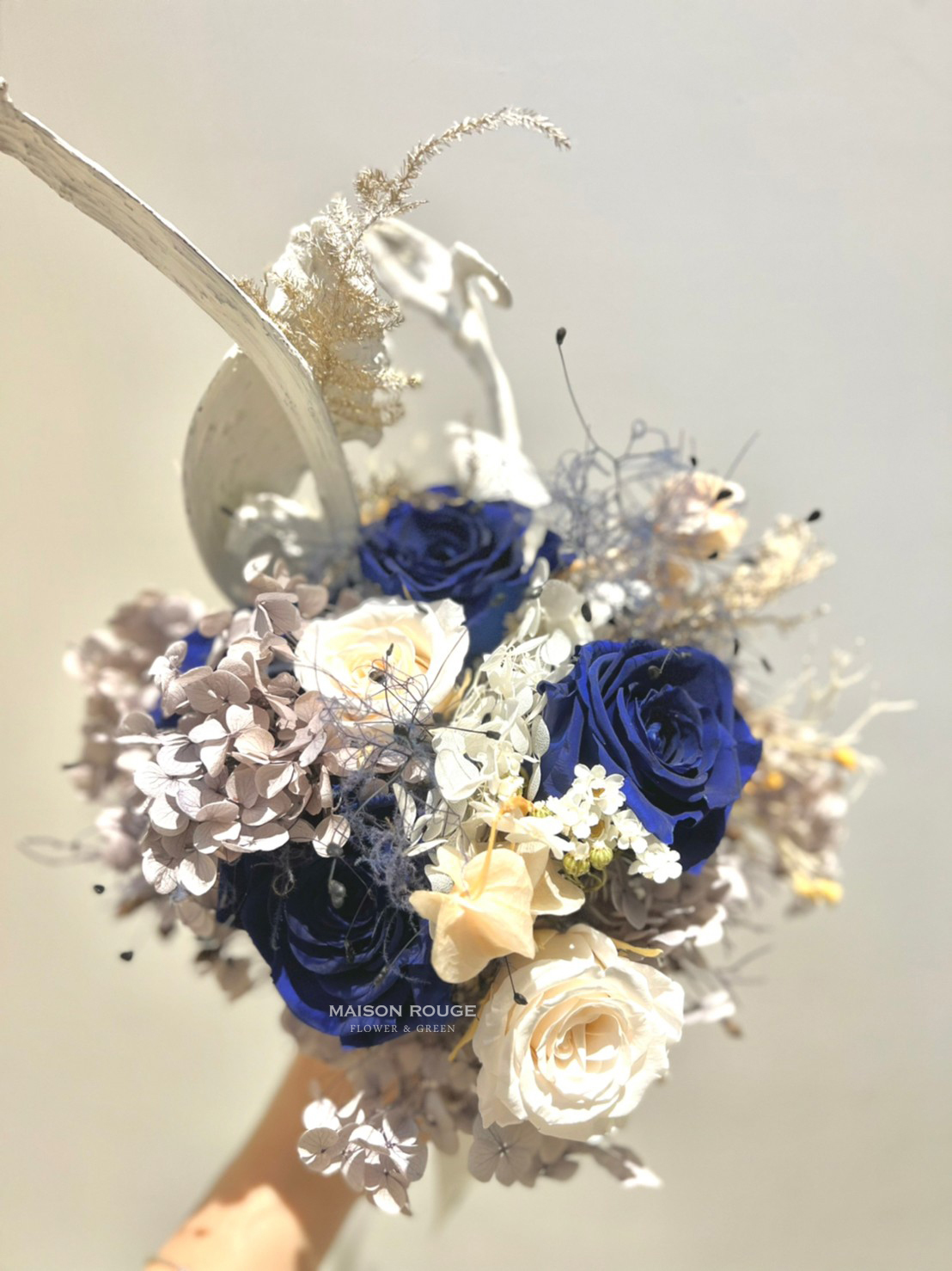 永生花推薦・Angel wings義式浪漫卡布里島藍洞手捧花