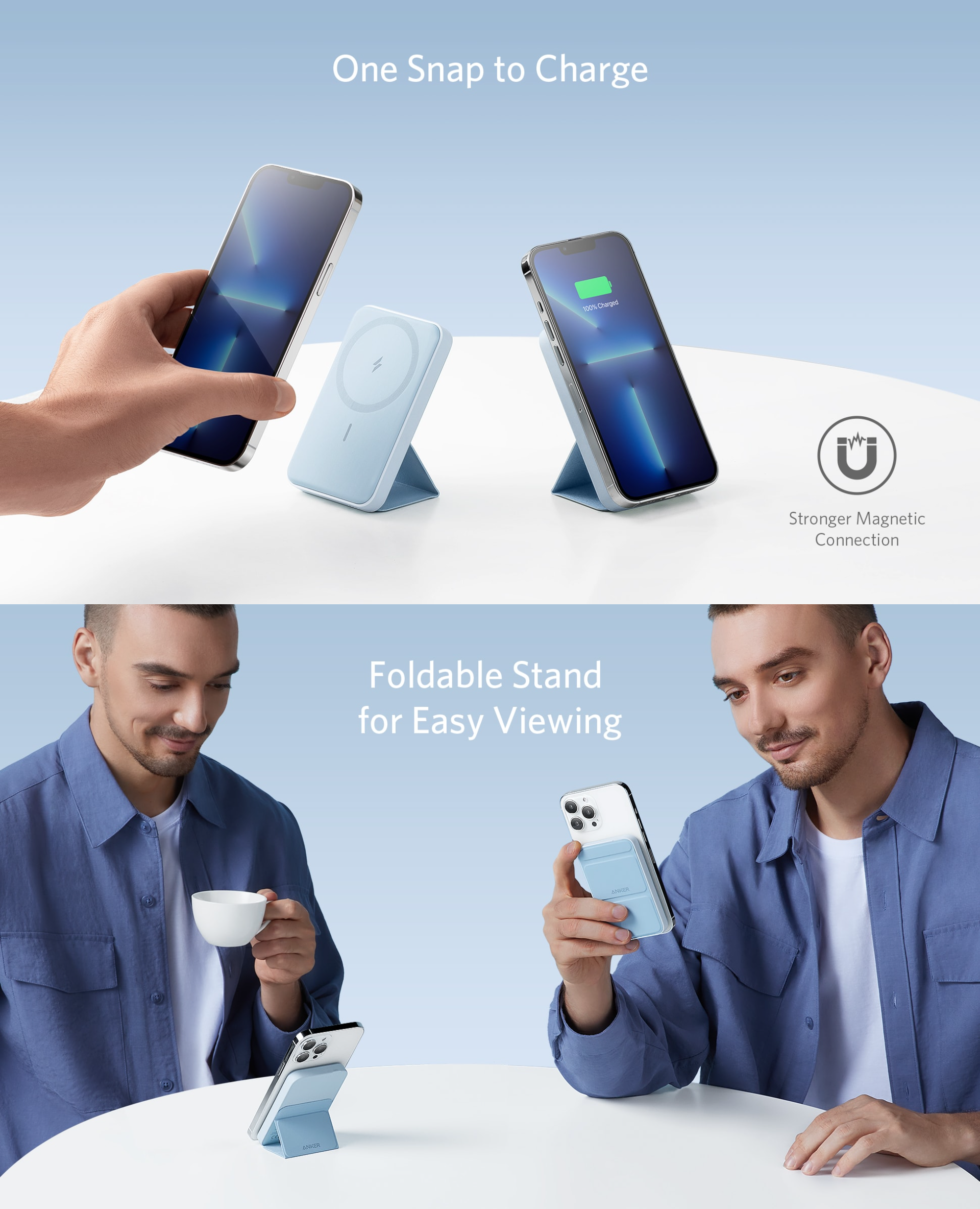 Anker MagGo Magsafe 磁吸無線移動電源(5000mAh)(移動電源+磁吸無線充+手機支架+手機指環)((適配iPhone 13系列)