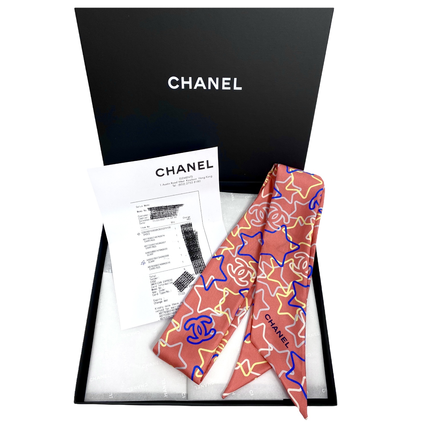 限時特價!!! 全新CHANEL TWILLY, AA8007, 粉橙色星星圖案, #BRAND NEW #香榭站正品
