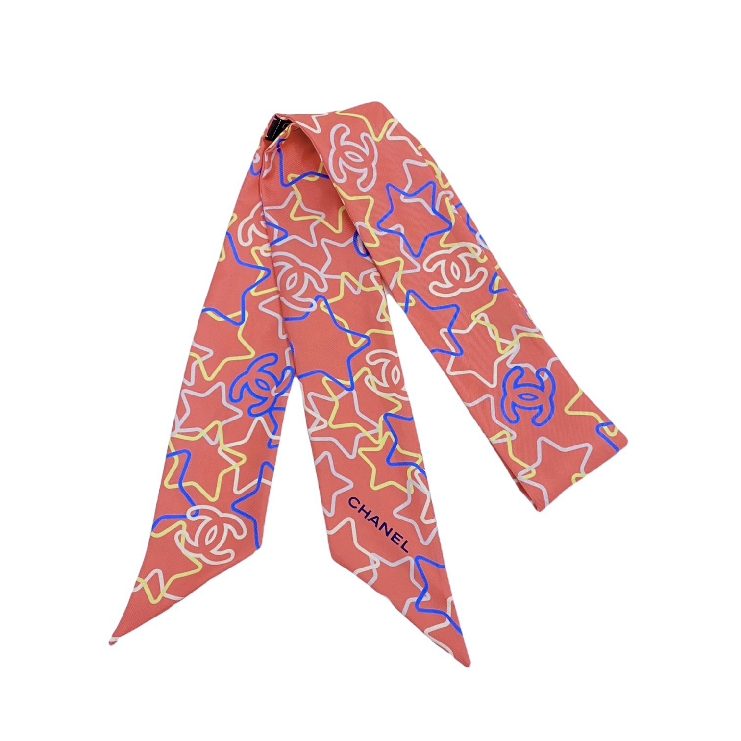 全新CHANEL TWILLY AA8007 粉橙色星星圖案 #BRAND NEW #香榭站正品