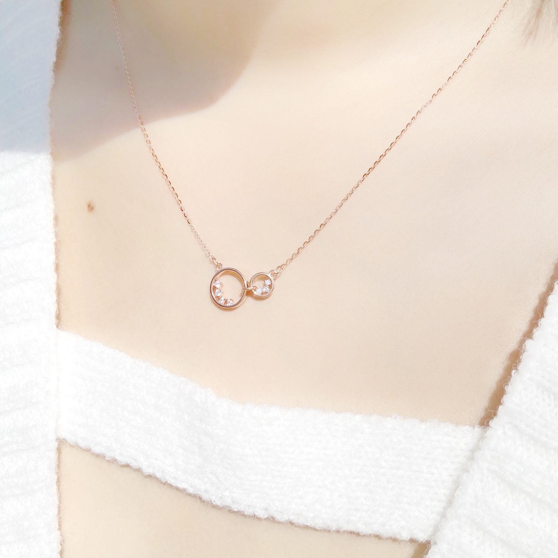 | 925純銀・白金・ 玫瑰金 | 相互指望項鍊 (銀 / 玫瑰金) | NE0389 |