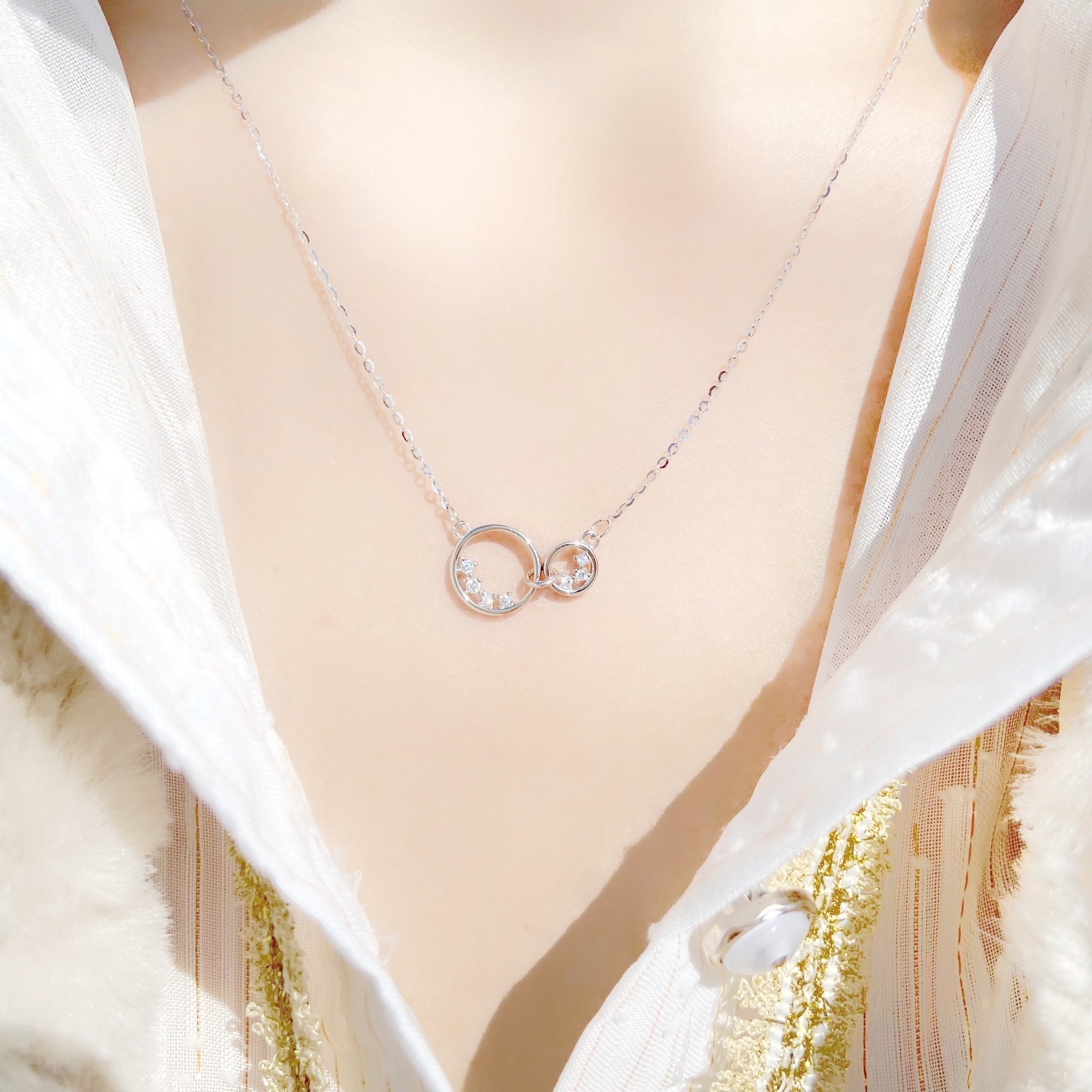 | 925純銀・白金・ 玫瑰金 | 相互指望項鍊 (銀 / 玫瑰金) | NE0389 |