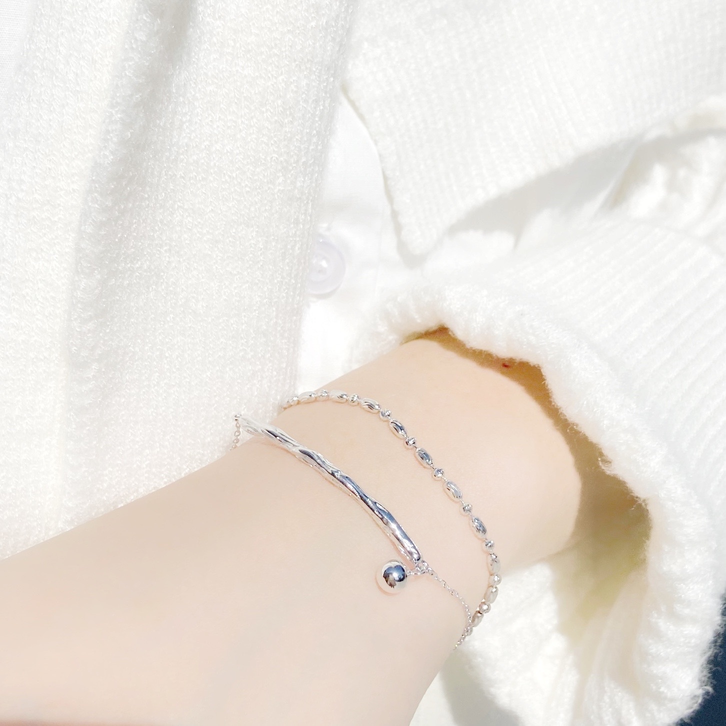 | 925 純銀・白金・ 玫瑰金 | 溫暖小火柴手鏈 (銀 / 玫瑰金) | BR0484 |