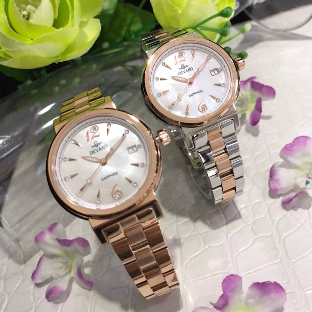 【DEVANO】DV-5626GQ-A-28 Silver+Rose Golden / DV-5626LG-A-28 Rose Golden 34mm Modern Watch