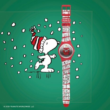 【Swatch】CHOMP! 史努比聖誕特別款 SO29Z109 41mm 現代鐘錶