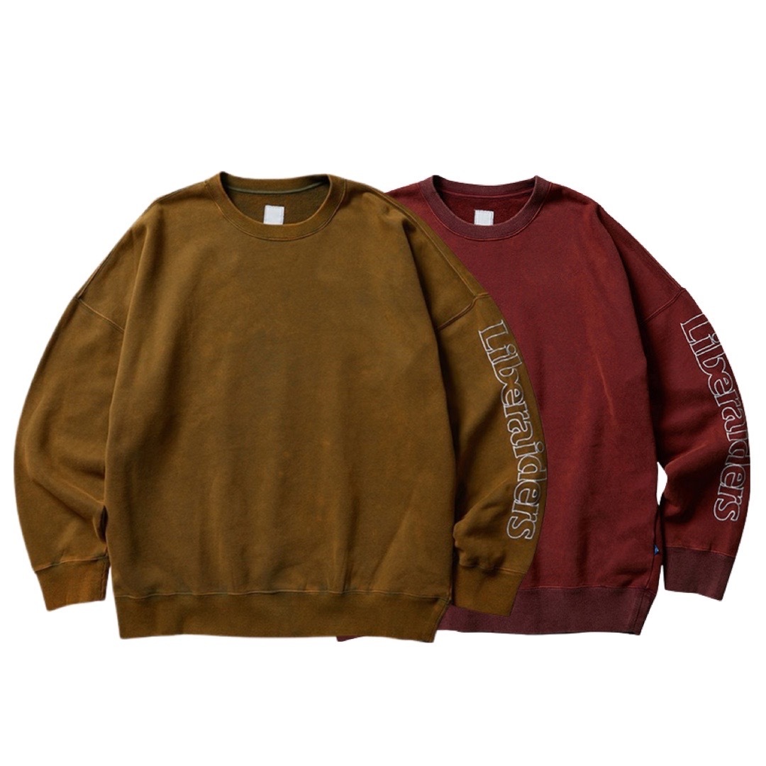LIBERAIDERS 21F/W BLEACHED WASH CREWNECK SWEAT