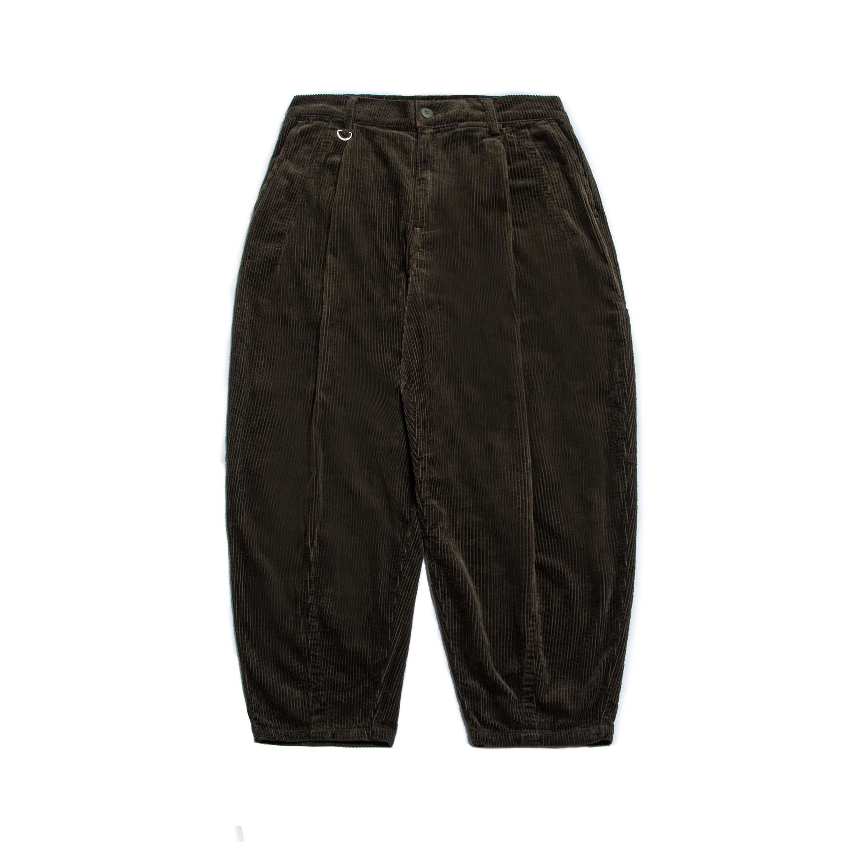 PERSEVERE CORDUROY PLEATED TAPERED PANTS - blackish gr