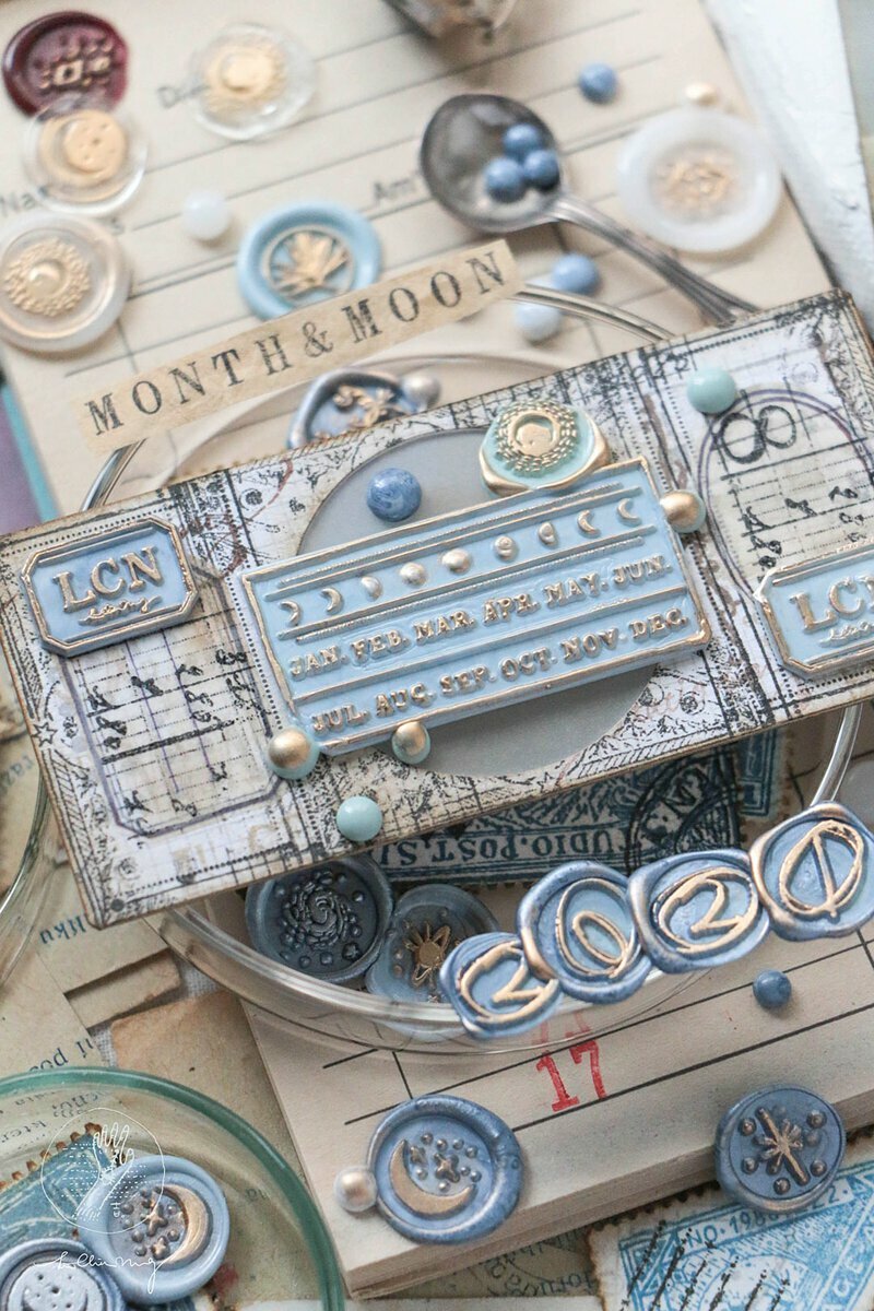 吉 封蠟印章組 - 兩種月（4.5cm）