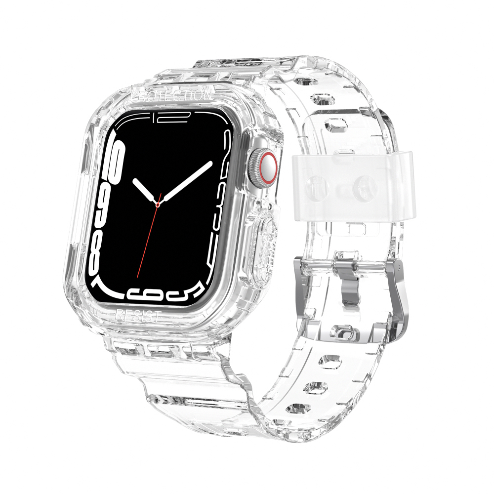 Apple Watch S7/8/9 冰川晶透 防摔升級 透明運動錶帶